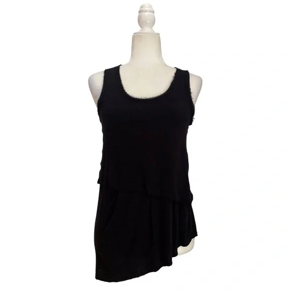 rag & bone Asymmetrical Tiered Tank Sleeveless Top in Black - Picture 3 of 10